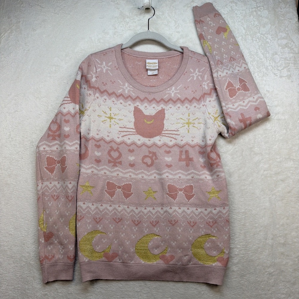 Sailor Moon Luna Cat Guardian Symbols‎ BoxLunch Kawaii Anime Sweater Small